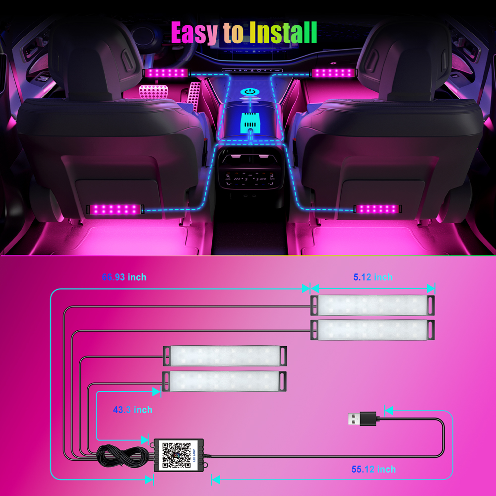 RGB Interior Car Bar Light