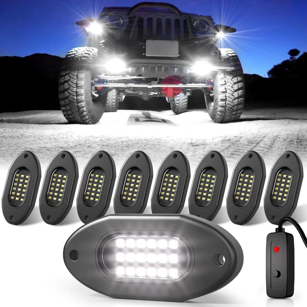 White Car Rock lights