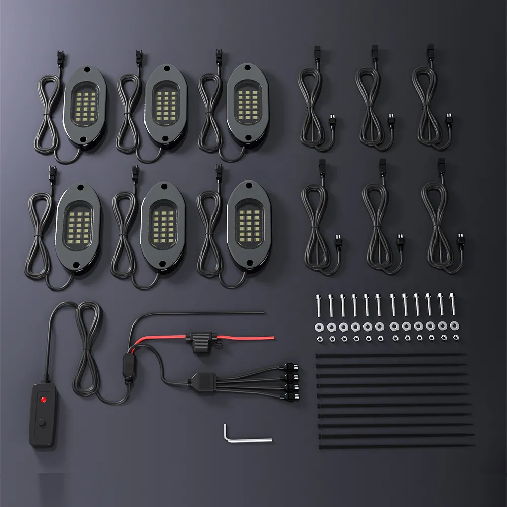 White Car Rock lights