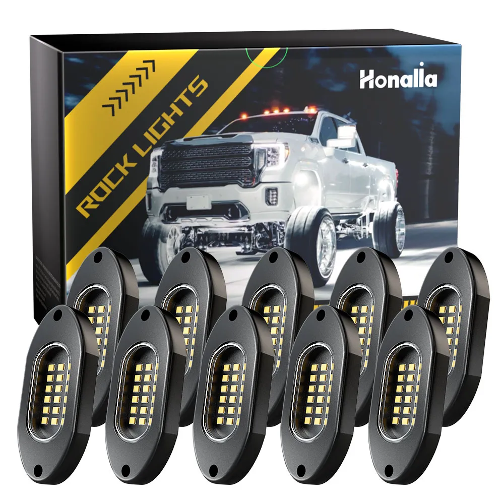 White Car Rock lights