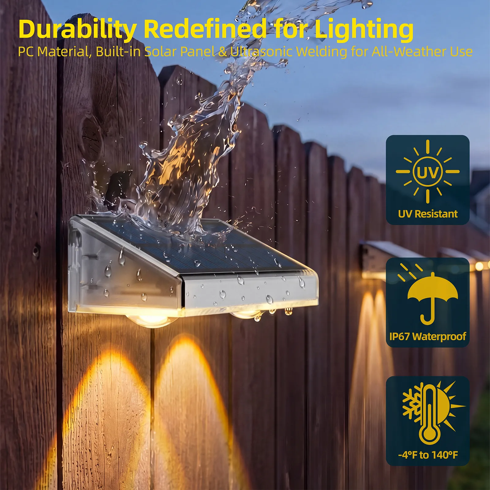 Solar Fence Lights(Small triangle style)